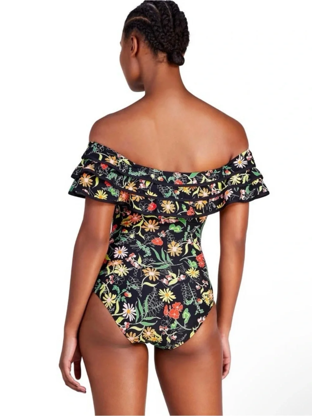 Kate Spade Ruffle Off The Shoulder One Piece Swimsuit - Rooftop Garden NWT